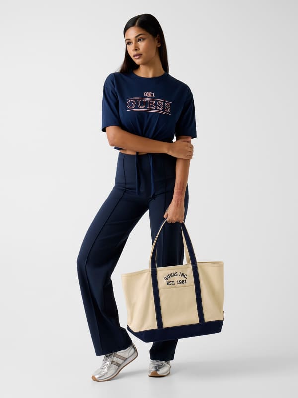 Guess Kastenförmiges T-shirt Mit Print-logo 