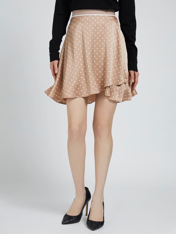 

Юбка Атлас Принт В Горошек