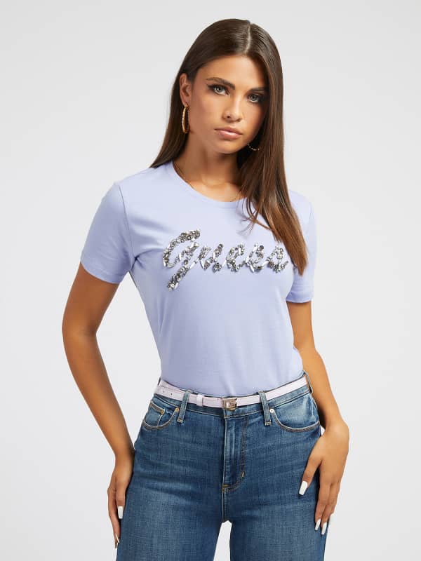 

Футболка Логотип Из Стразов