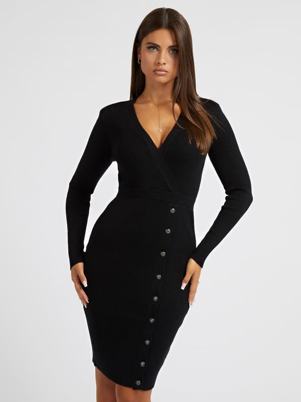 Robe-Pull Boutons Frontaux