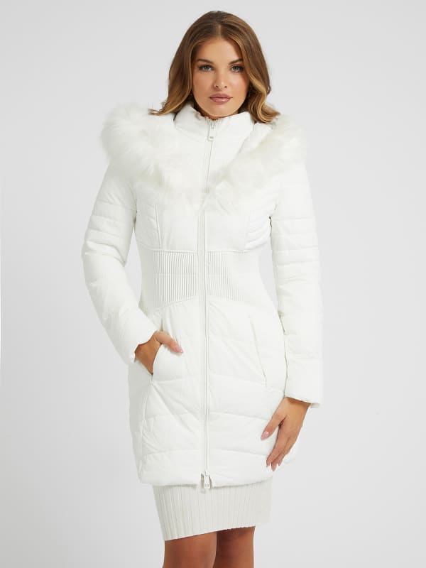 

Длинная Куртка Контрастная Ткань