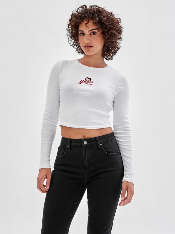 T-Shirt Crop Logo Sur Le Devant