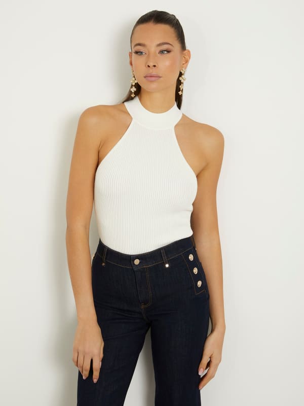 Top Maille Côtelée