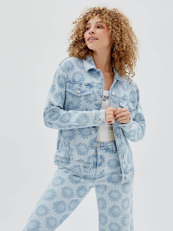 Guess All Over Print Denim Jacket