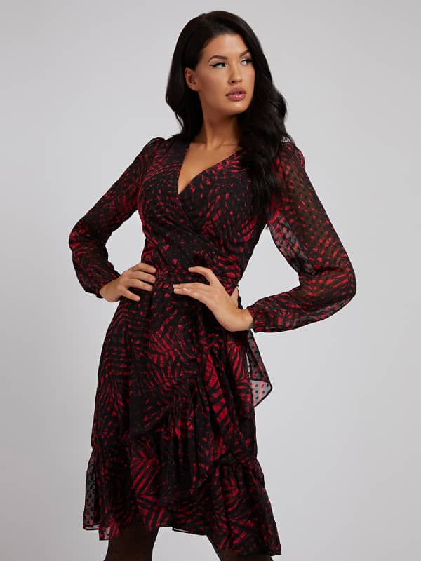 

Платье С Запахом Сплошной Принт