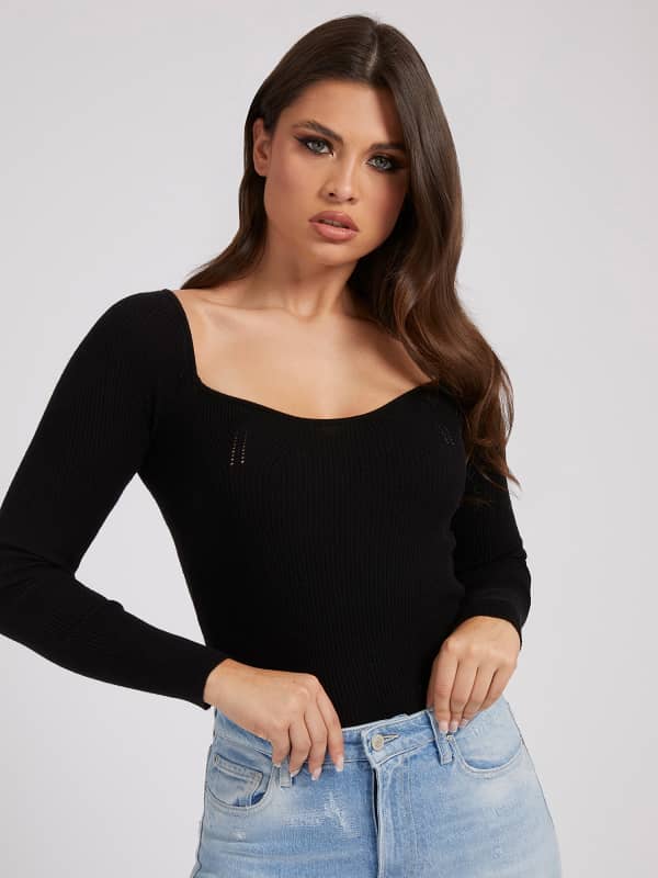 

Джемпер В Рубчик С Вырезом Сердце