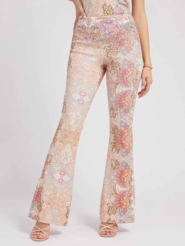 Pantalon En Maille Imprimé Paisley