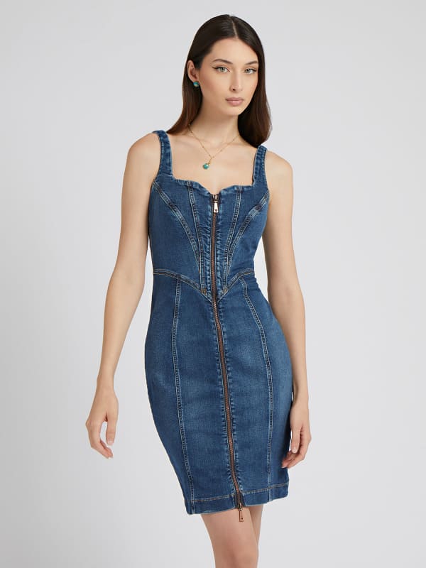 Guess Front Zip Fastening Denim Dress