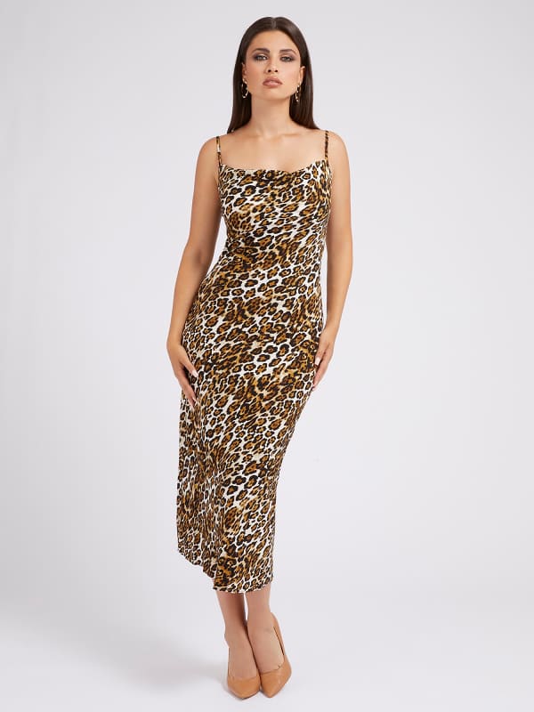 Guess Animalier Print Slip Dress