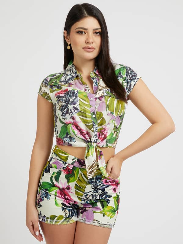 

Рубашка Сплошной Цветочный Принт