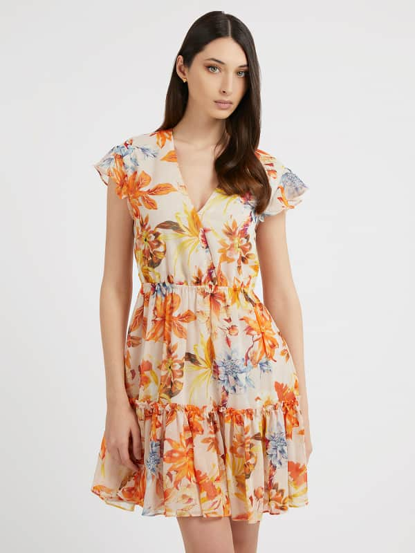 robe à volant imprimé floral