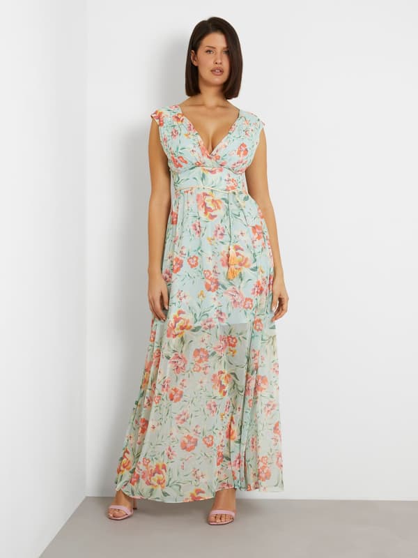 Guess Floral Print Long Dress