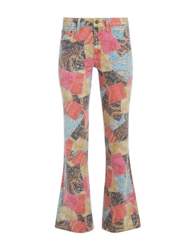 Flare-Denim-Jeans Mit Print