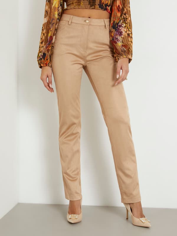Pantalon Droit Daim Synthétique
