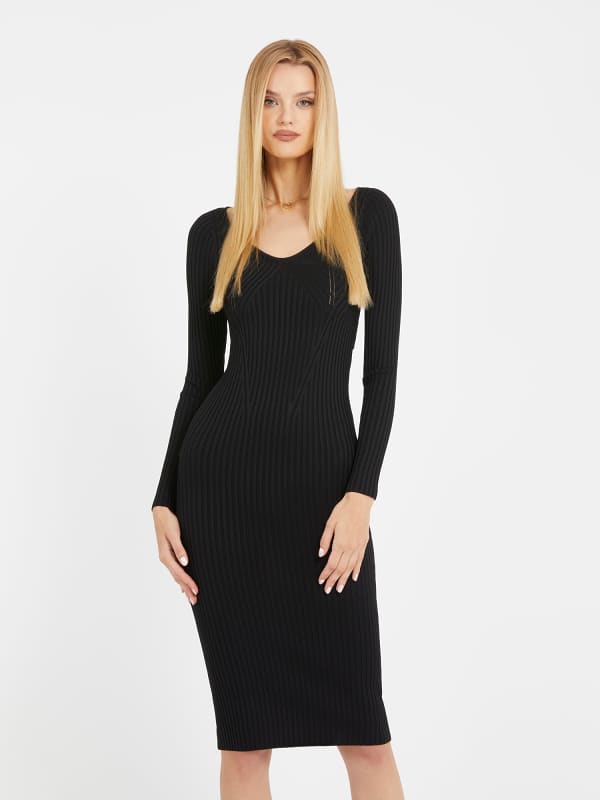 Strickkleid Cut-Out Am Rücken