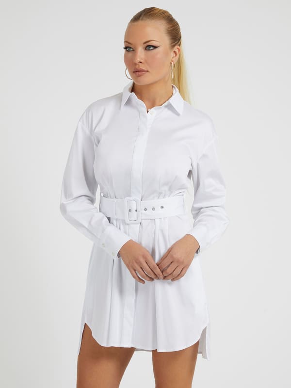 guess poplin chemisier dress