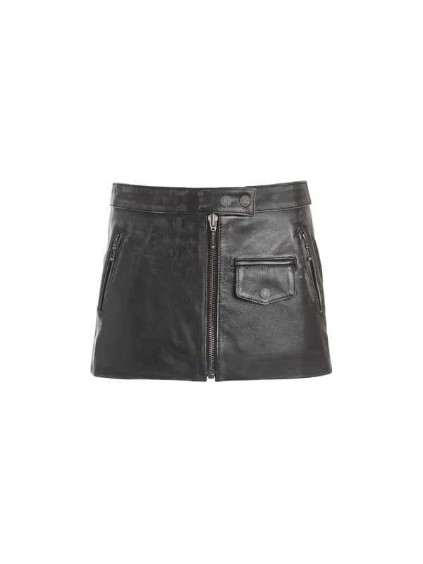 Kurzer Mid Waist Lederrock