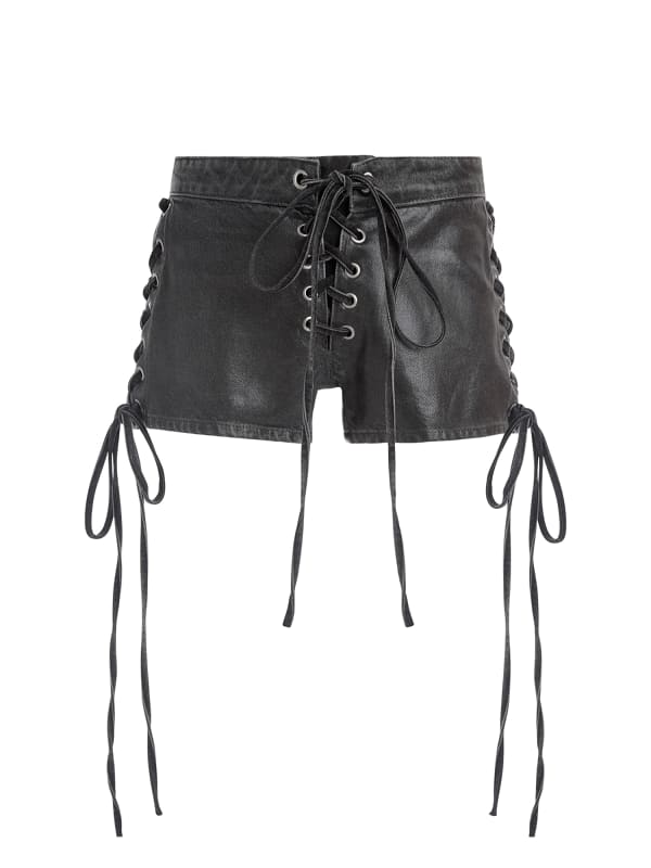 Mid Waist Jeans-Bermudashorts