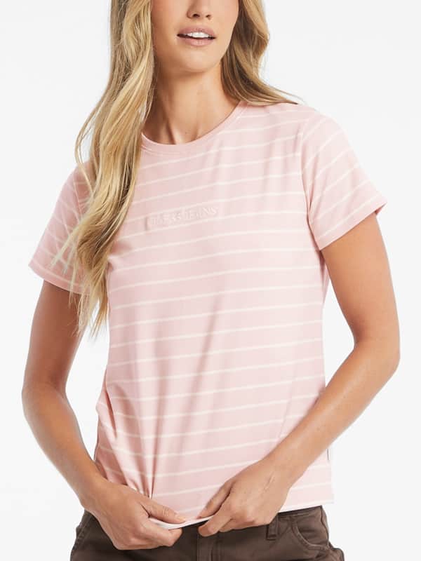 Klassisch Gestreiftes T-Shirt Logostickerei