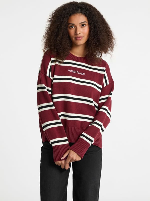 Gestreifter Logo-Pullover
