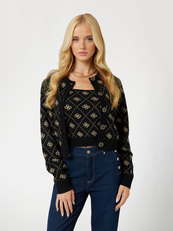 Cardigan Aus Wollmischgewebe Mit 4G-Logo