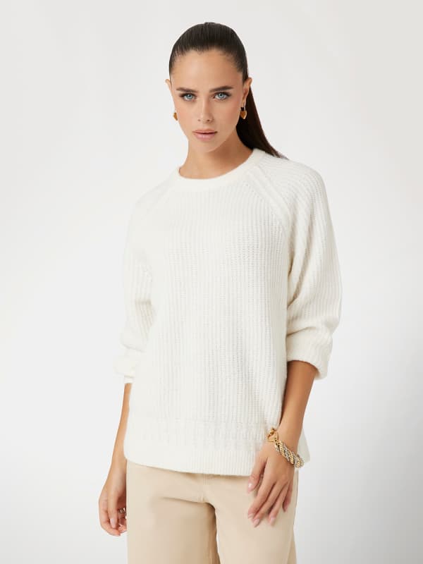 Guess Crew Neck Wool Blend Sweater