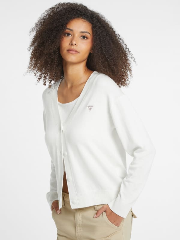 Cardigan Seiden- Und Wollmix Mini-Dreieck