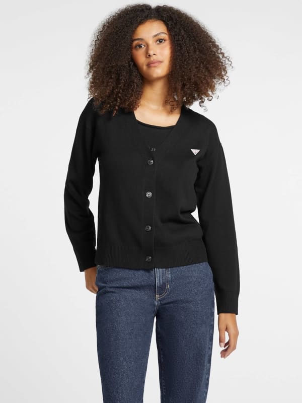 Cardigan Seiden- Und Wollmix Mini-Dreieck