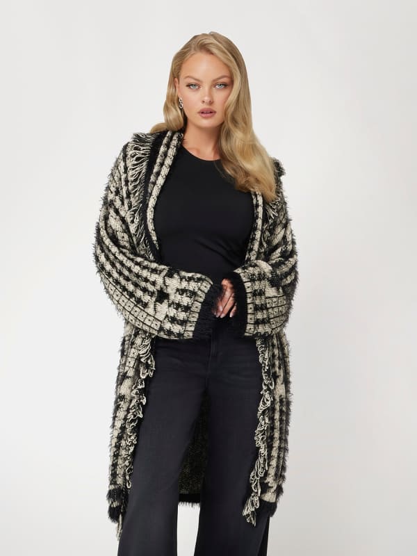 Cardigan Fransen Und Patchwork