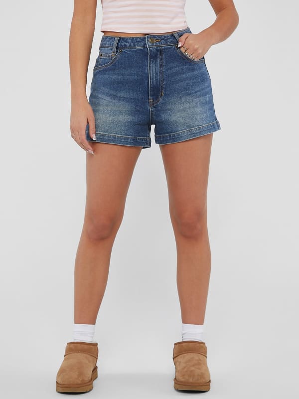 short en jean taille haute