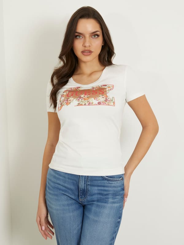 T-Shirt Stretch Logo Floral