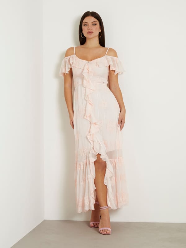 Robe Longue En Soie Mélangée