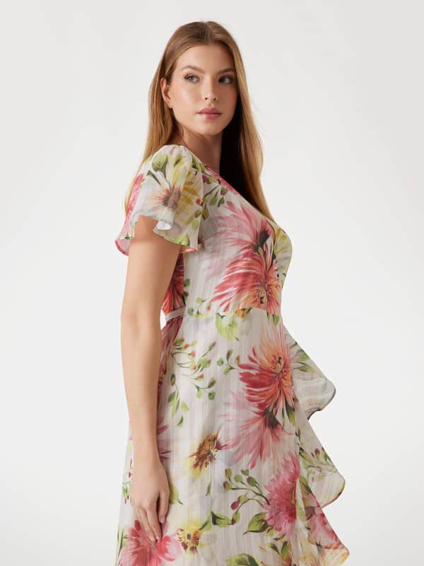  Guess Langes Kleid Blumenprint 