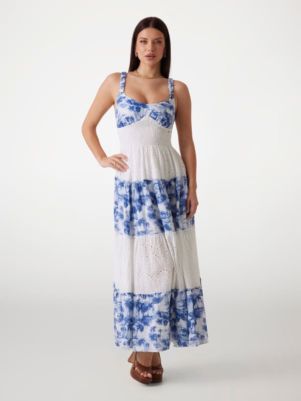 Langes Leinenkleid In Einheitsgröße