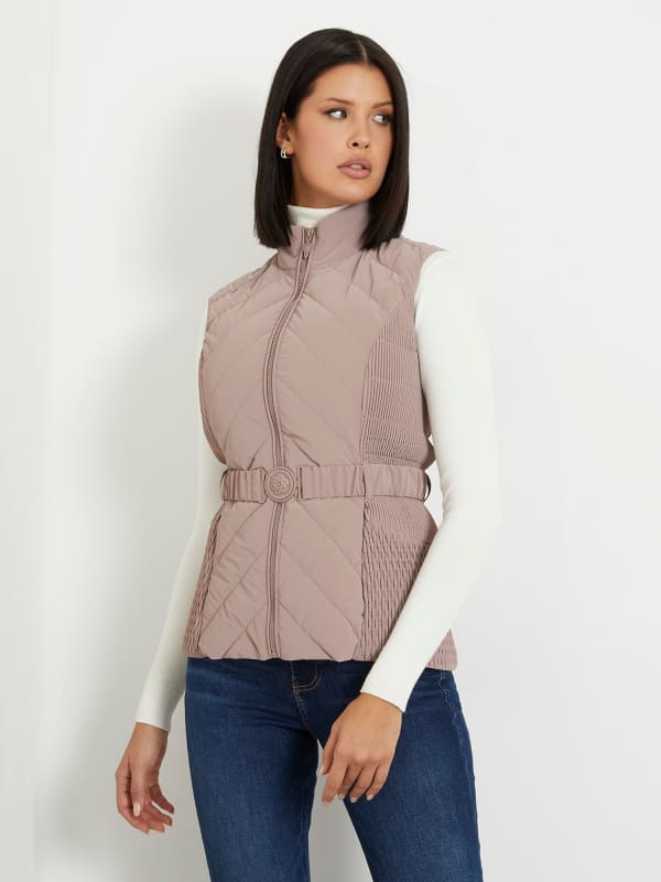 Gilet Piumino Con Cintura