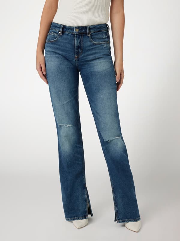Mid Waist Flared Jeans