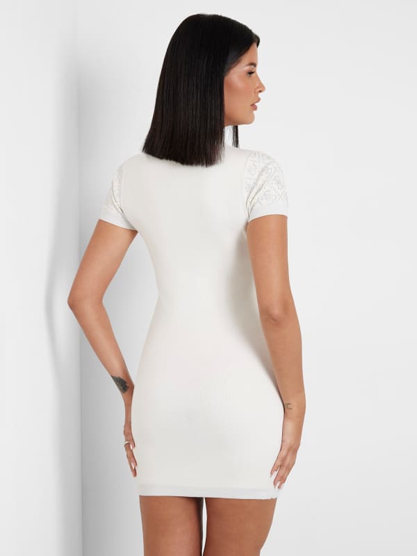  Guess Kurzes Kleid 4g-logo Strass 