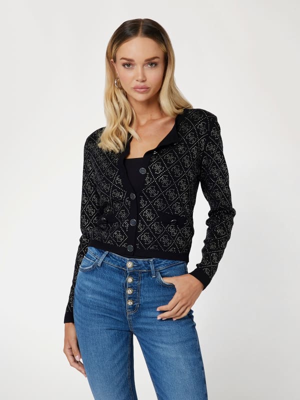 Cardigan 4G-Logo Strass