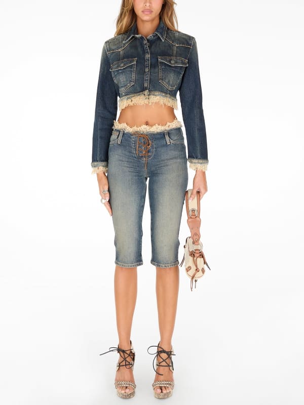  Guess Capri Jeans Schnürung 