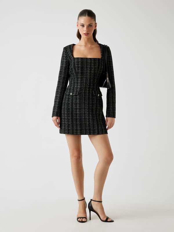  Guess Kurzes Bouclé-tweed-kleid 