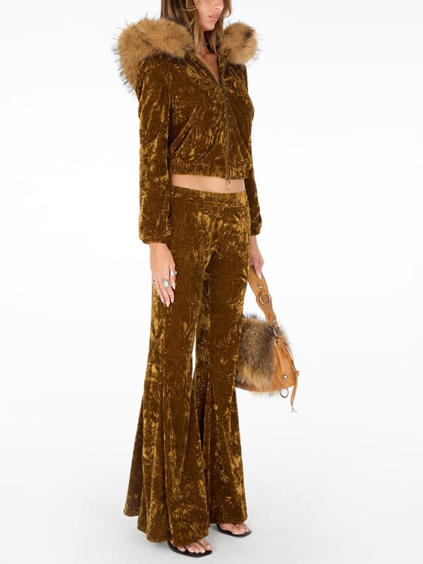  Guess Flared Hose Samt 