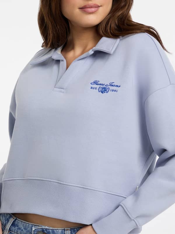 Guess Cropped-sweatshirt Mit Polokragen 