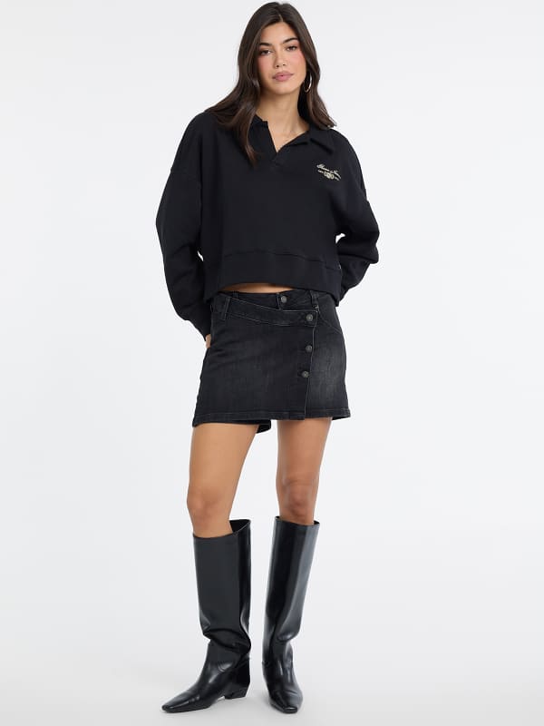  Guess Cropped-sweatshirt Mit Polokragen 