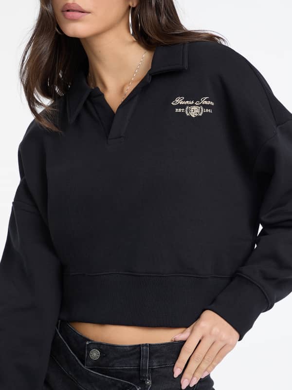  Guess Cropped-sweatshirt Mit Polokragen 