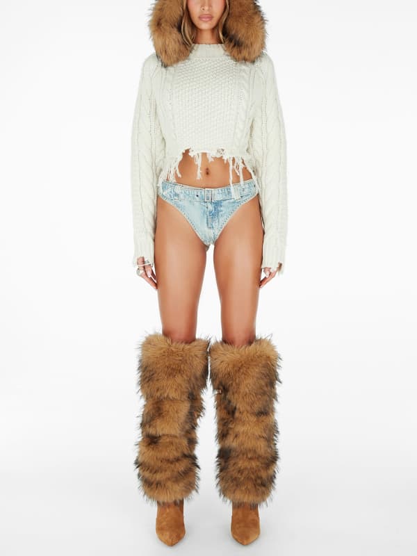  Guess Cropped Pullover Wollmix 