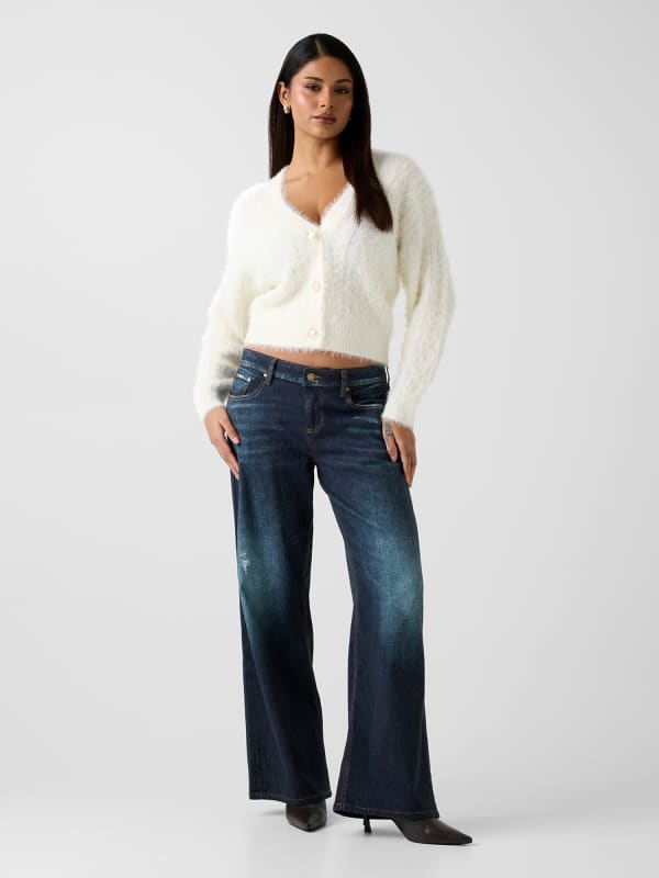  Guess Flauschiger Cardigan Zopfmuster 