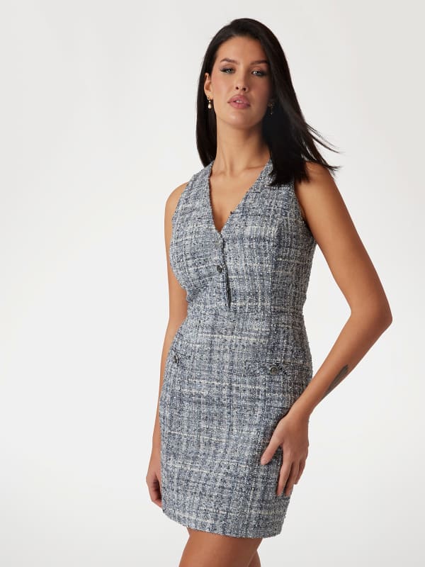 Kurzes Bodycon-Tweedkleid