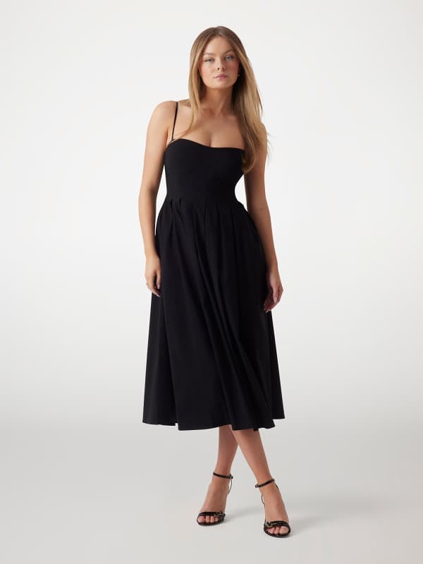 Midikleid Mit Broschen