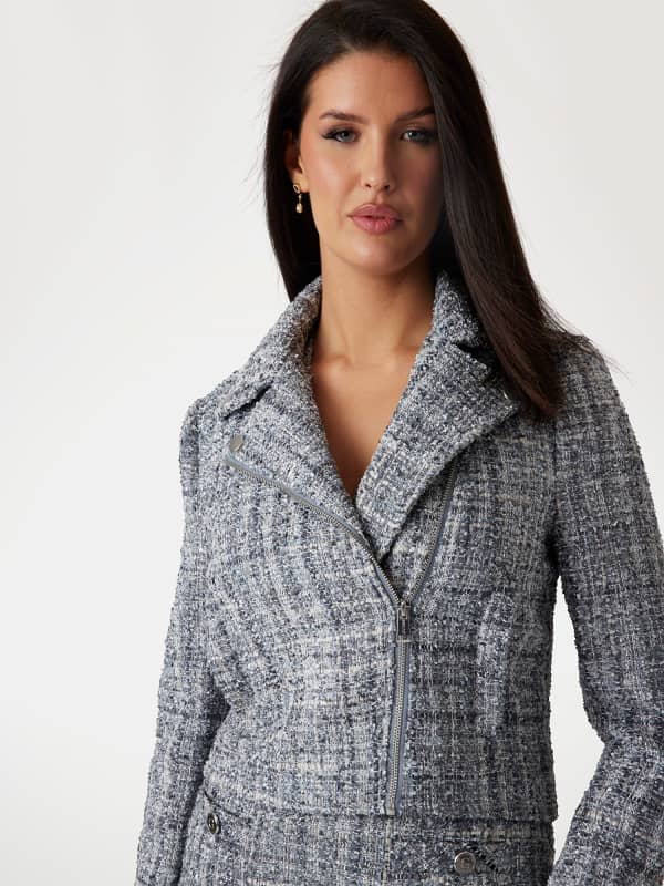 Tweed-Bikerjacke