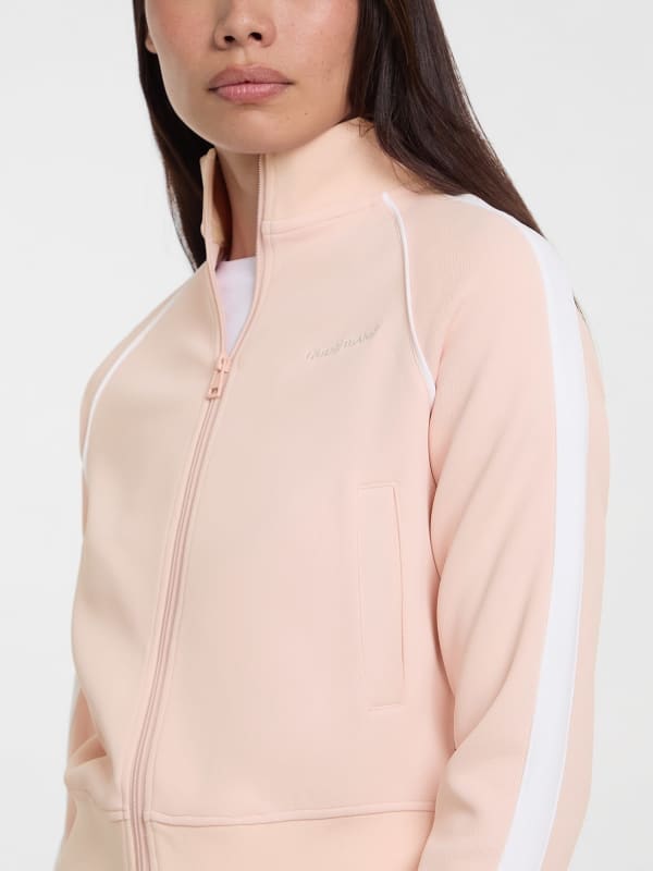 Sweatshirt Mit Durchgehendem Reißverschluss Und Kontraststreifen